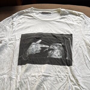Agolde White Graphic Tee with Black Print